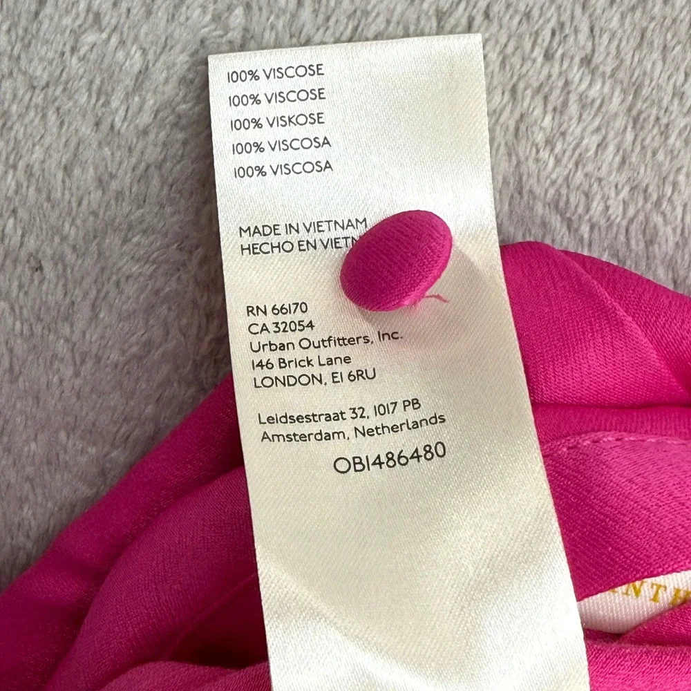 Maeve Anthropologie Shorts Womens 10 Pink Flared Viscose Button Side Barbiecore